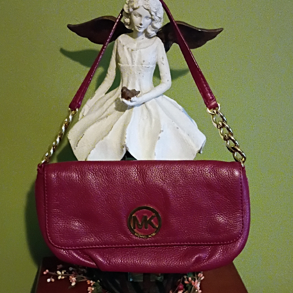 Michael Kors Berry Red Leather Shoulder Bag